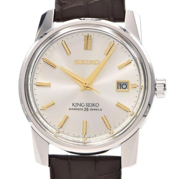 King Seiko SDKA003 Limited Edition Automatic Men's Watch – White Dial, Leather Strap